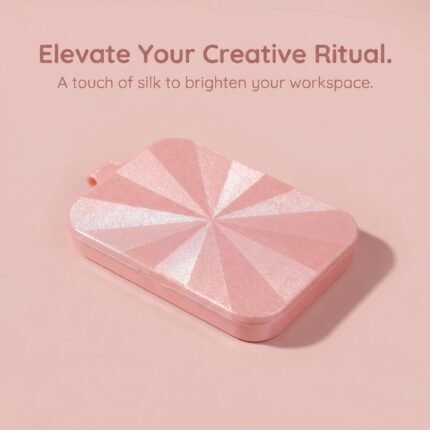 3D printed diamond art tray with pink sunburst geometric lid and silk-finish texture.