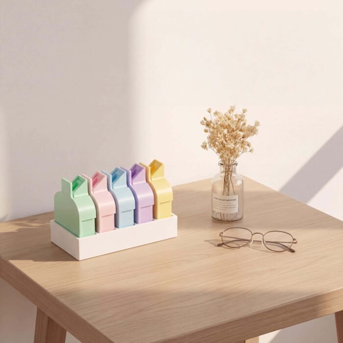 5-slot pastel modular diamond painting tray set on a clean aesthetic desk.