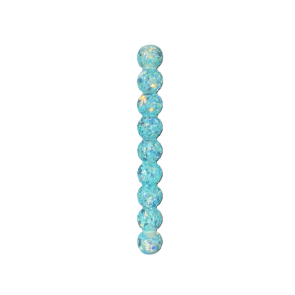 Aurora teal shimmering resin diamond painting pen with holographic star glitter and ergonomic handle.