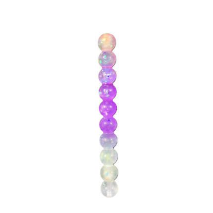 Cosmic lavender and pink gradient resin diamond art pen with segmented bubble design and star glitter.