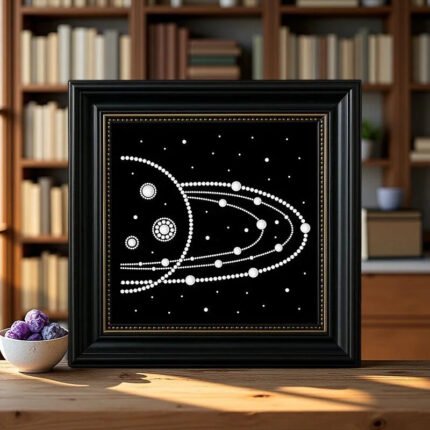 Cosmic orbit planet framed pearl art DIY mosaic kit for home decor.