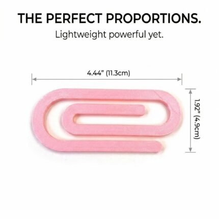 Dimension infographic of the giant paperclip fixator: 4.44 inches by 1.92 inches.