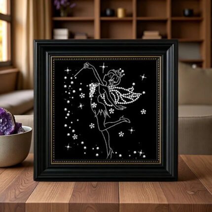 Guardian angel fairy framed pearl art kit for mindful DIY crafting.