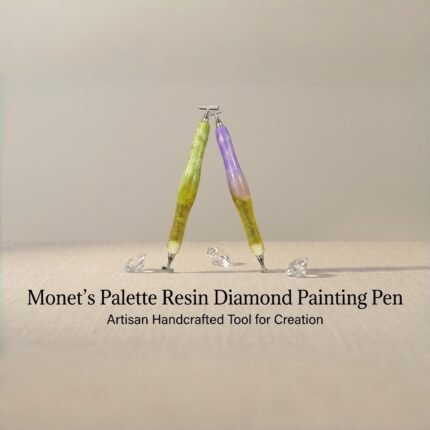 Artisan hand-poured resin diamond painting pens in Monet green and purple