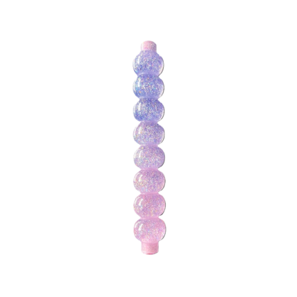Purple and pink gradient iridescent resin beaded pen handle.