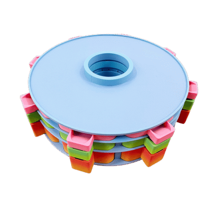 SKU Variation: Sky Blue Classic 3-tier revolving diamond painting tray tower with colorful trays.