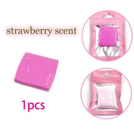 Pink strawberry scented glue clay for diamond painting with individual gift-ready packaging.
